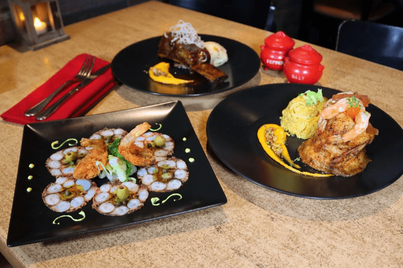 Octopus Carpaccio and OvenBaked Grouper Roll on the Special 3Course